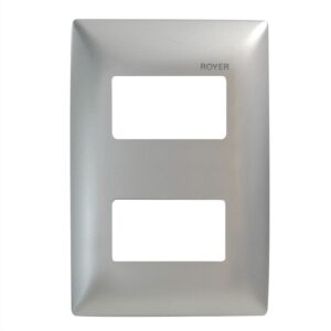PLACA 2 MÓDULOS DISTANCIADOS PLATA 100-6202S  - ROYER