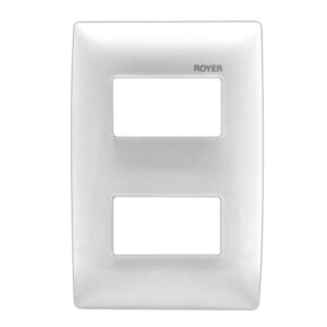 PLACA 2 MÓDULOS DISTANCIADOS COLOR BLANCO 100-6202W - ROYER