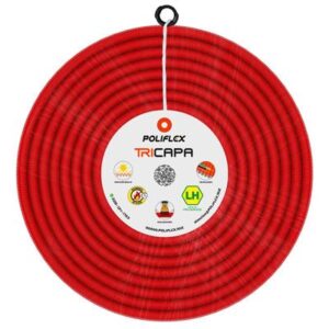 POLIFLEX ROJO EXTRA RESISTENTE C/GUIA DE 13MM ROLLO 100M - POLIFLEX