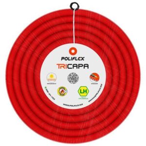 POLIFLEX ROJO EXTRA RESISTENTE C/GUIA DE 25MM ROLLO 50M - POLIFLEX