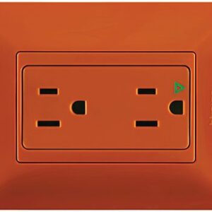 TOMA DE CORRIENTE DUPLEX TIERRA AISLADA COLOR NARANJA QUINZIÑO QZ4028HIGN  - BTICINO