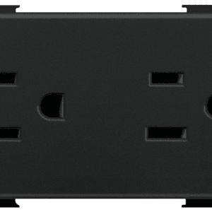 TOMACORRIENTE DUPLEX NEGRO 3 MÓDULOS C/SISTEMA DE PROTECCIÓN INFANTIL  QUINZIÑO  QZ5115DB - BTICINO