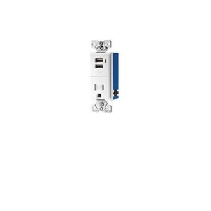 CARGADOR USB C/RECEPTACULO 2P.3H ATERRIZADO BLANCO TR7740W-BOX  - COOPER