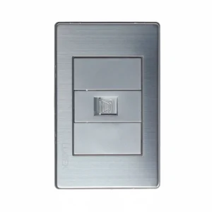 PLACA METÁLICA CON TOMA DE TELÉFONO PLATEADO BP17-M/P  - LUCEK