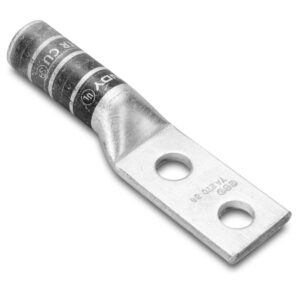 ZAPATA TERMINAL DE COBRE CAL. 1/0 AWG DE 3/8 DOBLE OJILLO CAÑON LARGO - BURNDY