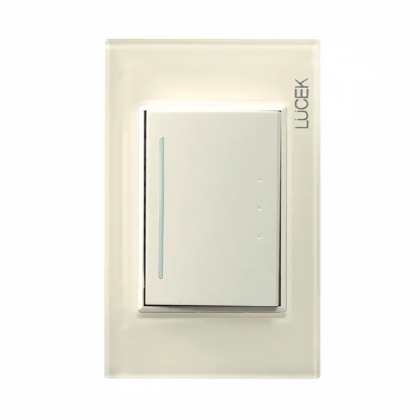 PLACA CON 1 INTERRUPTOR DE ESCALERA DE 3 MÓDULOS COLORS HUESO MATE BP01/3-KH - LUCEK