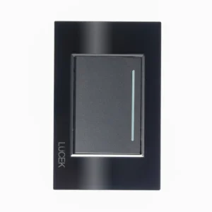 PLACA CON 1 INTERRUPTOR SENCILLO DE 3 MÓDULOS CRISTAL NEGRO BP01-CNN - LUCEK