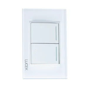 PLACA CON 1 INTERRUPTOR SENCILLO Y 1 DE ESCALERA DE 1.5 MÓDULOS COLORS BLANCO MATE  BP02/3-KB- LUCEK