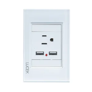 PLACA CON UN CONTACTO Y  CRISTAL BLANCO  BP05-CBB - LUCEK