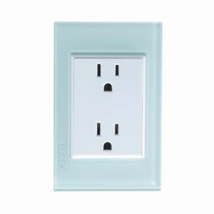 PLACA CON CONTACTO DUPLEX CRISTAL AZUL CRISTALINO BP06-CCB - LUCEK