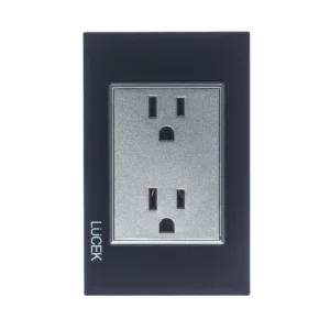 PLACA CON CONTACTO DUPLEX COLORS NEGRO MATE BP06-KN- LUCEK