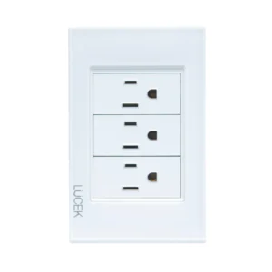 PLACA CON 3 CONTACTOS DE 1 MÓDULO CRISTAL BLANCO. BP06-CNN - LUCEK