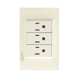 PLACA CON 3 CONTACTOS DE 1 MÓDULO COLORS HUESO MATE BP08-KH- LUCEK