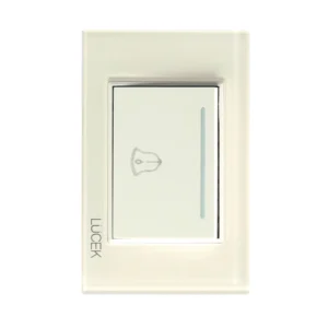 PLACA CON BOTÓN TIMBRE DE 3 MÓDULOS COLORS HUESO MATE BP11-KH- LUCEK