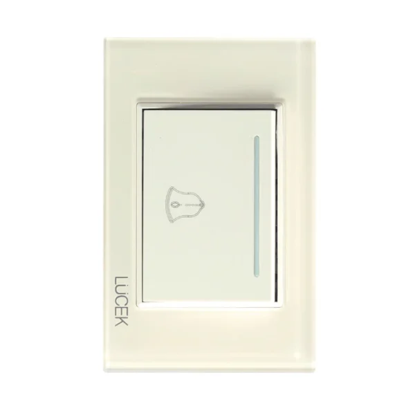 PLACA CON BOTÓN TIMBRE DE 3 MÓDULOS COLORS HUESO MATE BP11-KH- LUCEK
