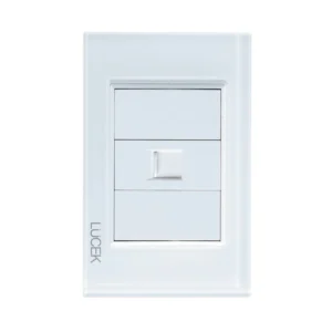 PLACA CON TOMA DE TELEFONO CRISTAL BLANCO BP17-CBB  - LUCEK