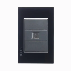 PLACA CON TOMA DE TELEFONO CRISTAL NEGRO BP17-CNN - LUCEK