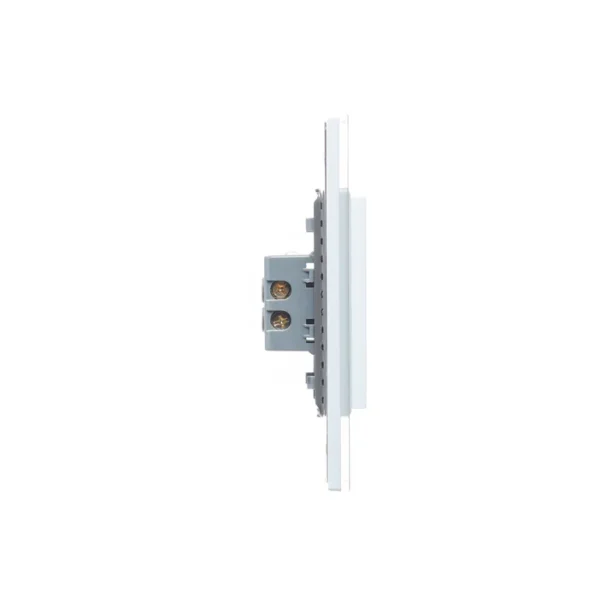 PLACA CON 1 INTERRUPTOR DE ESCALERA DE 3 MÓDULOS CRISTAL BLANCO BP01/3-CBB  - LUCEK - Imagen 2