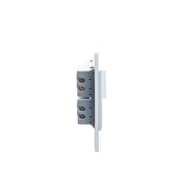 PLACA CON 1 INTERRUPTOR SENCILLO Y 1 DE ESCALERA DE 1.5  CRISTAL BLANCO BP02/3-CCB - LUCEK - Imagen 2