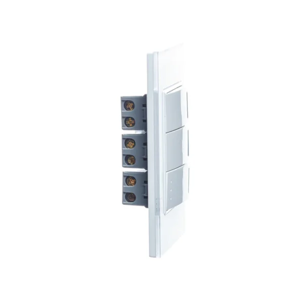 PLACA CON 2 INTERRUPTORES SENCILLOS Y 1 DE ESCALERA  COLORS BLANCO MATE BP03/3-KB -  LUCEK - Imagen 2
