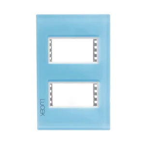 PLACA METALICA DE 2 MODULOS COLORS AZUL CIELO  PP020-KC  - LUCEK