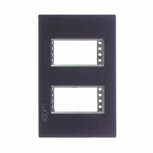PLACA METALICA DE 2 MODULOS COLORS NEGRO PP010-KN - LUCEK