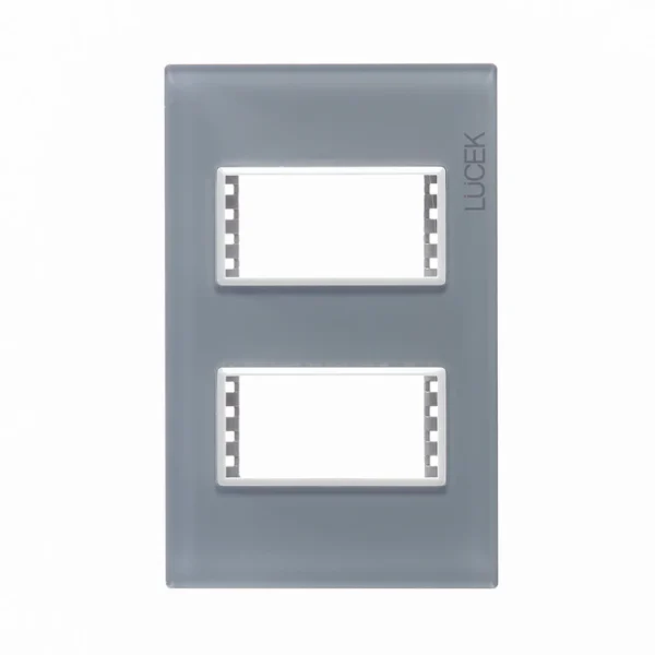 PLACA METALICA DE 2 MODULOS COLORS GRIS PP020-KG  - LUCEK