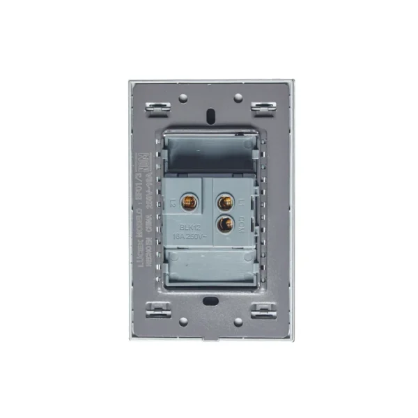 PLACA CON 1 INTERRUPTOR DE ESCALERA DE 3 MÓDULOS CRISTAL NEGRO  BP01/3-CNN - LUCEK - Imagen 2