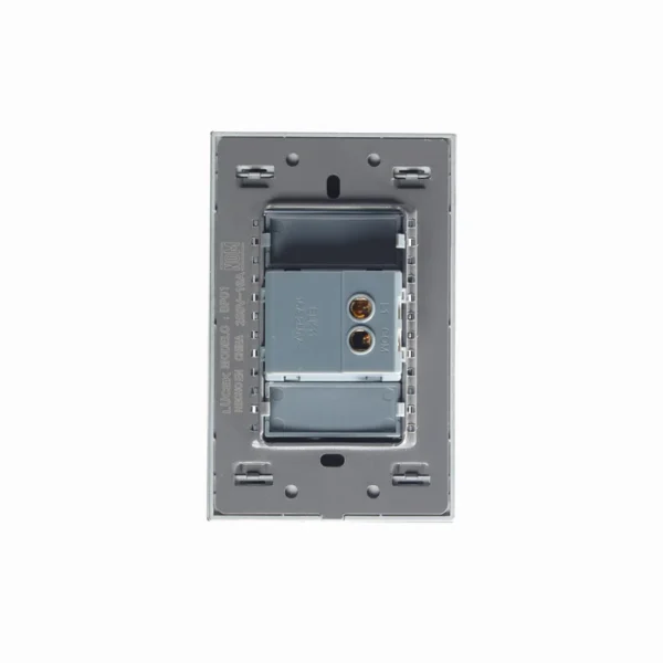 PLACA CON 1 INTERRUPTOR SENCILLO DE 3 MÓDULOS CRISTAL NEGRO BP01-CNN - LUCEK - Imagen 3