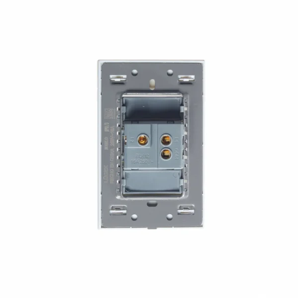 PLACA CON 1 INTERRUPTOR DE ESCALERA DE 3 MÓDULOS CRISTAL BLANCO BP01/3-CBB  - LUCEK - Imagen 3
