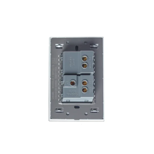 PLACA CON 1 INTERRUPTOR SENCILLO Y 1 DE ESCALERA DE 1.5  CRISTAL BLANCO BP02/3-CCB - LUCEK - Imagen 3