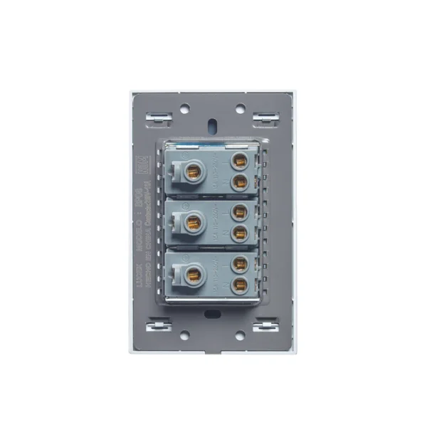 PLACA CON 3 CONTACTOS DE 1 MÓDULO CRISTAL AZUL CRISTALINO BP06-CNN- LUCEK - Imagen 3