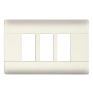 PLACA CON CHASIS COLOR MARFIL DE RESINA 3 MÓDULOS E5N3  - MODUS
