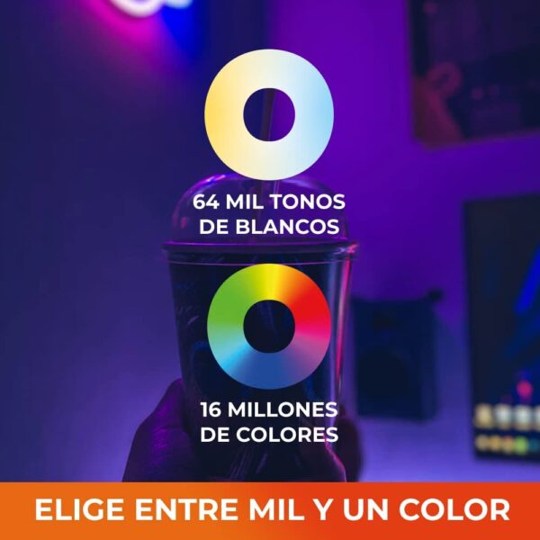 FOCO  LED INTELIGENTE A19 WIFI 8 W, LUZ RGB + BLANCA - Imagen 4