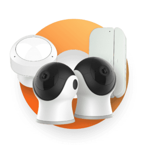 KIT DE SEFURIDAD DE 2 CÁMARAS CON 1 SIRENA, SENSOR DE PUERTA Y MOVIMIENTO - TECNOLITE