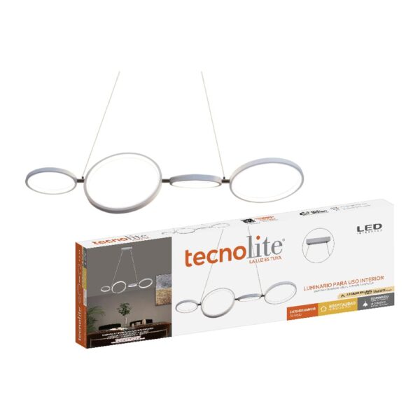 Lámpara colgante LED 4 anillos 33W 33CTLLED168MV30B- TECNOLITE - Imagen 2